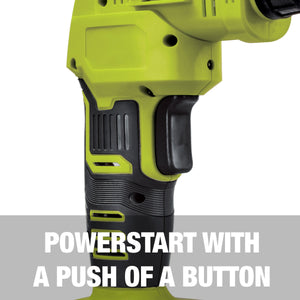 Power start with a push of a button.