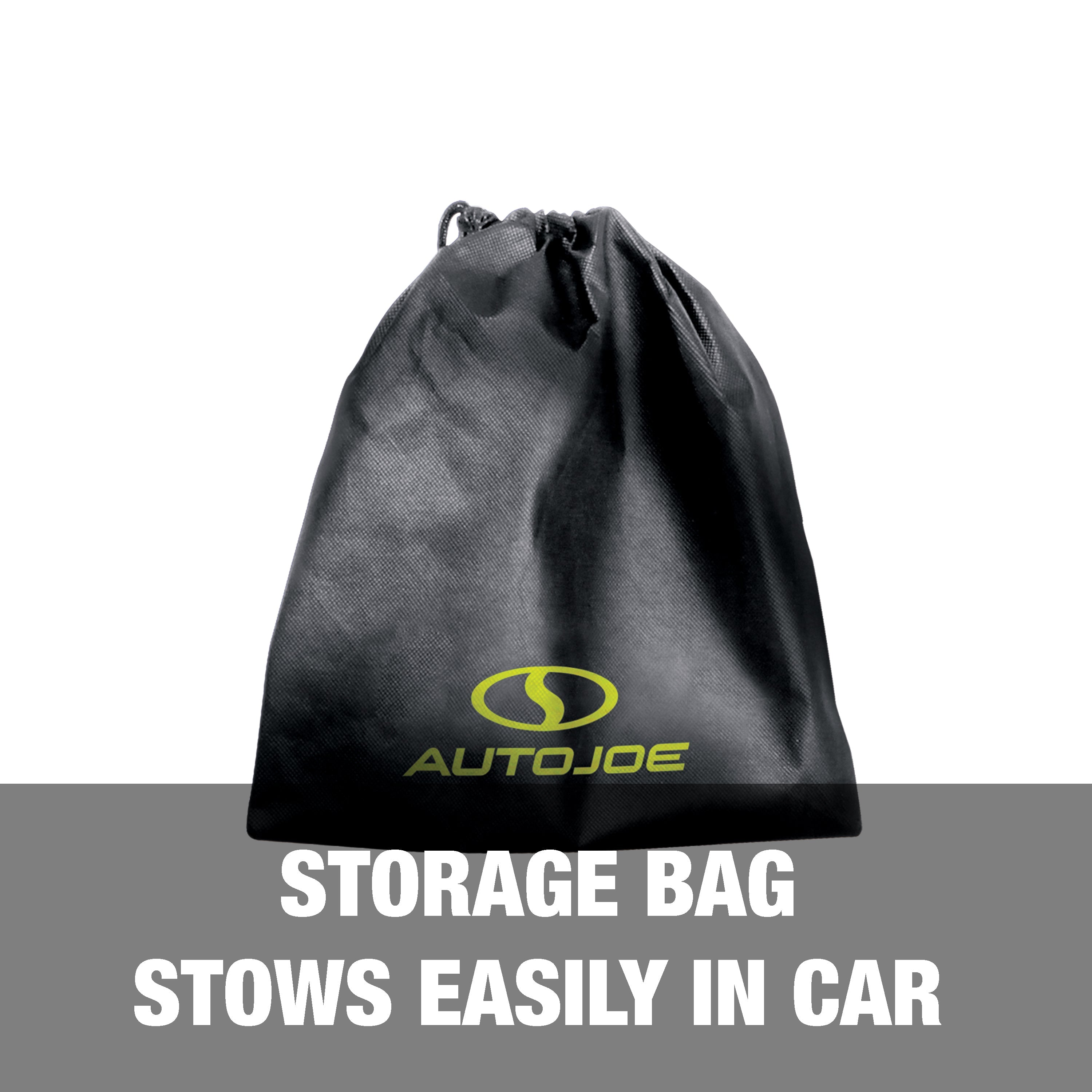Storage bag stows easily in the car.