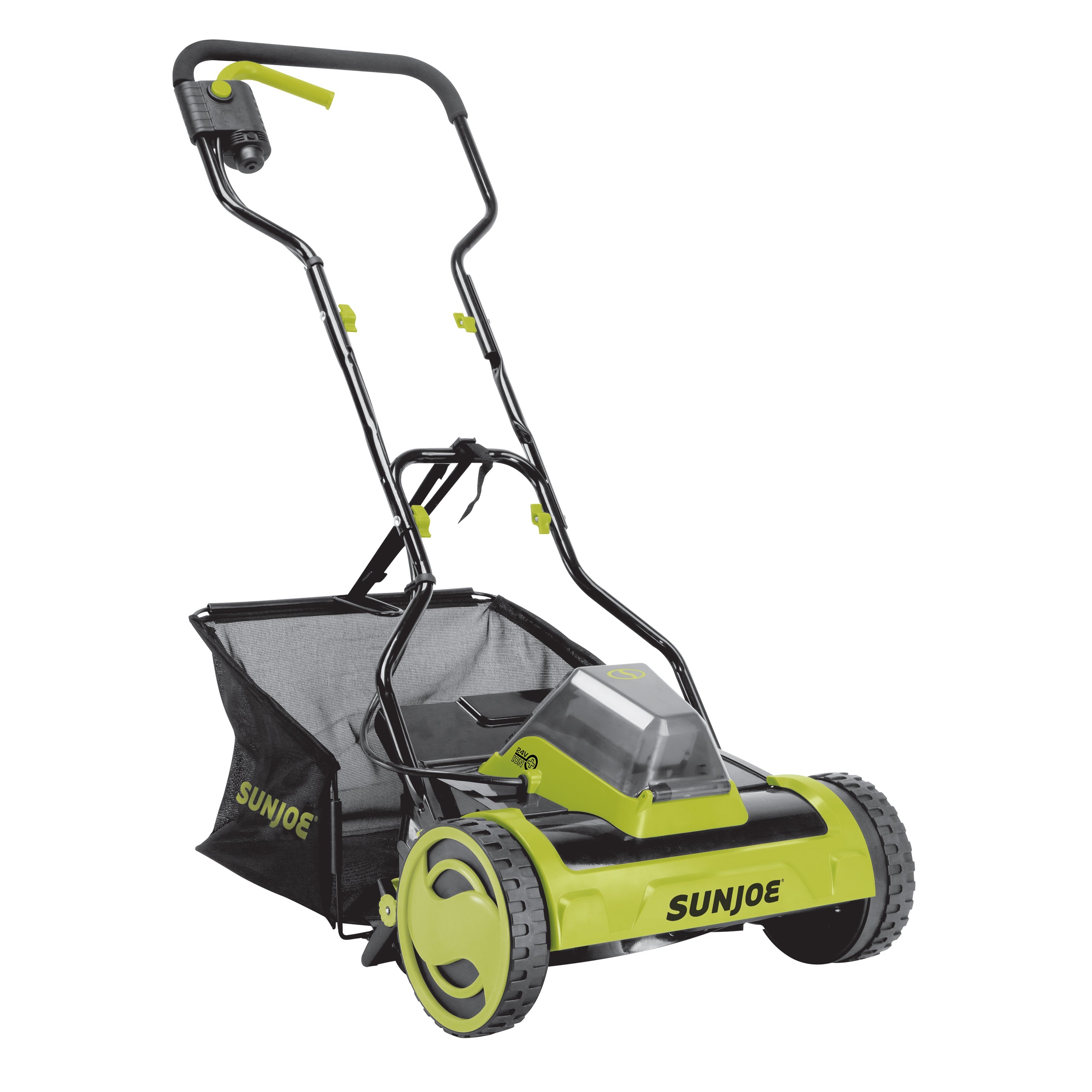 Sun Joe 24V-CRLM15 24-Volt* IONMAX Cordless Push Reel Mower W/ Collection Bag | 15-inch | W/ 4.0-Ah Battery + Charger