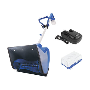 Snow Joe 24-Volt cordless 11-inch snow shovel kit with a 4.0-Ah lithium-ion battery and quick charger.