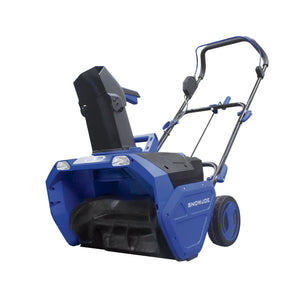 Left-angled view of the Snow Joe 48-volt cordless 20-inch snow blower kit.