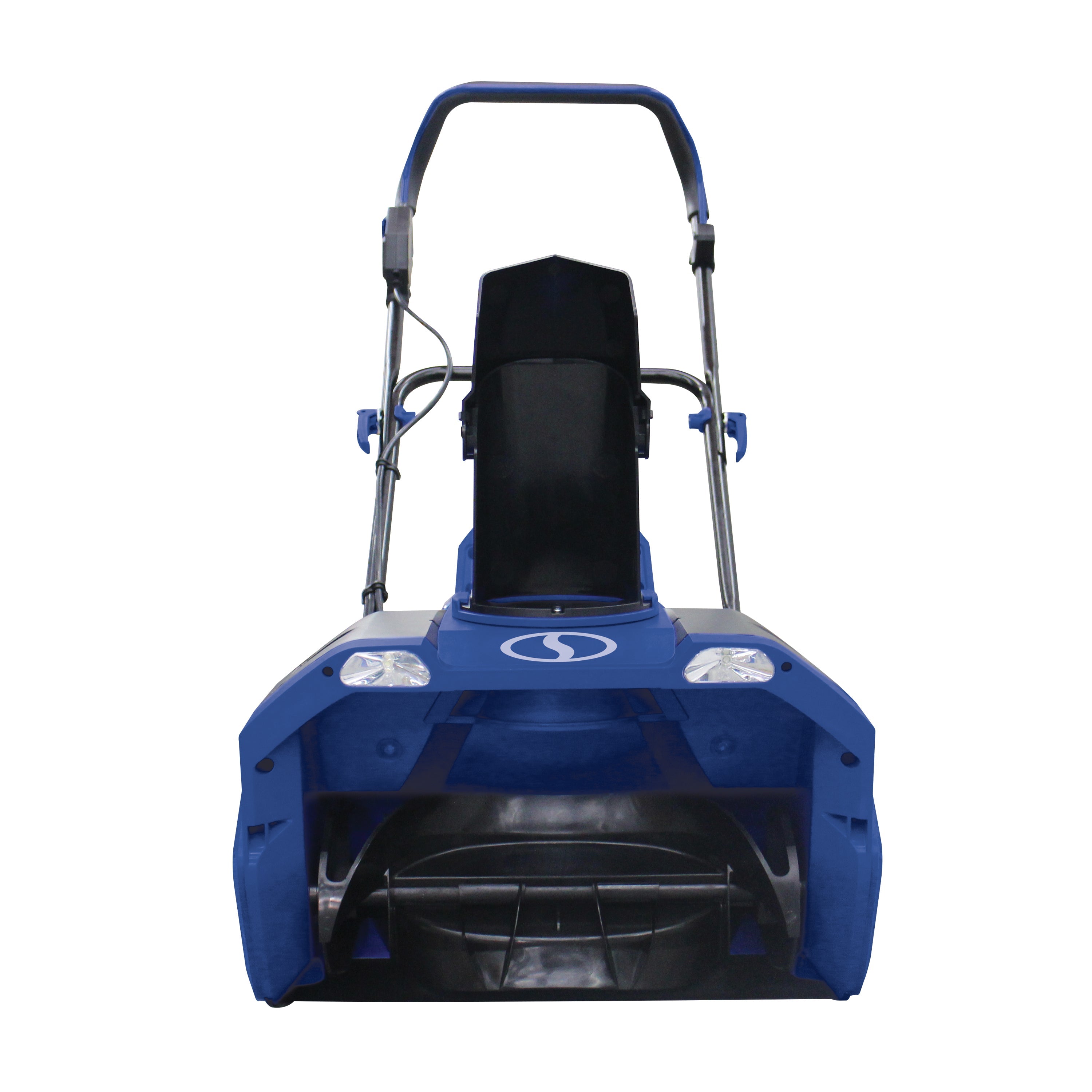 Front view of the Snow Joe 48-volt cordless 20-inch snow blower kit.