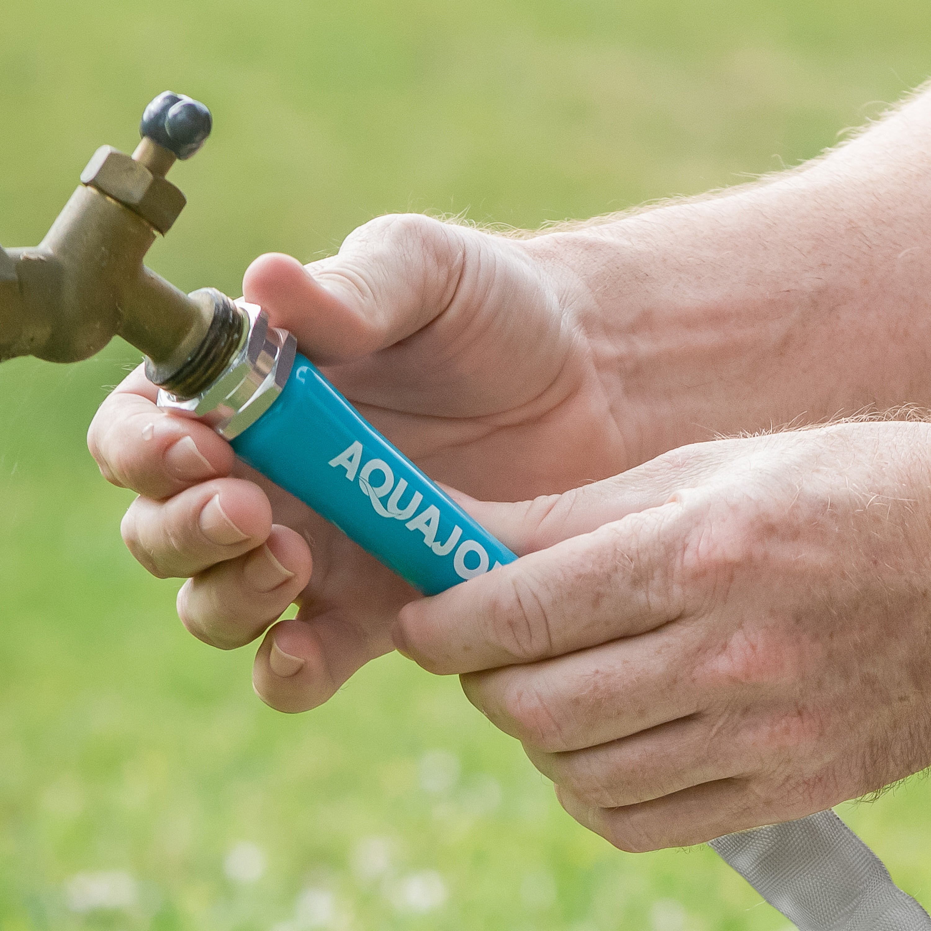 Aqua joe xtreme fiberjacket hose attached to spigot