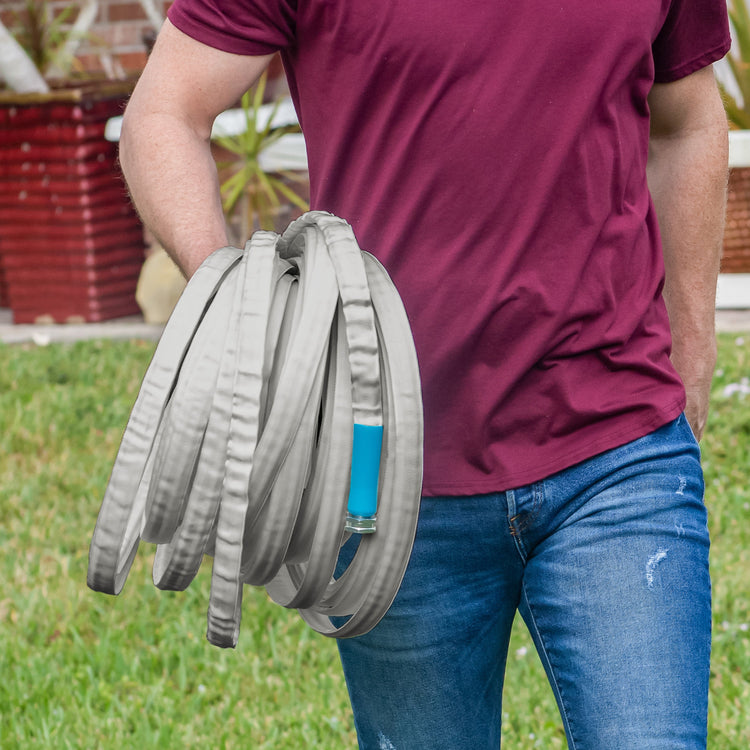 aqua joe fiberjacket hose being carried under one arm
