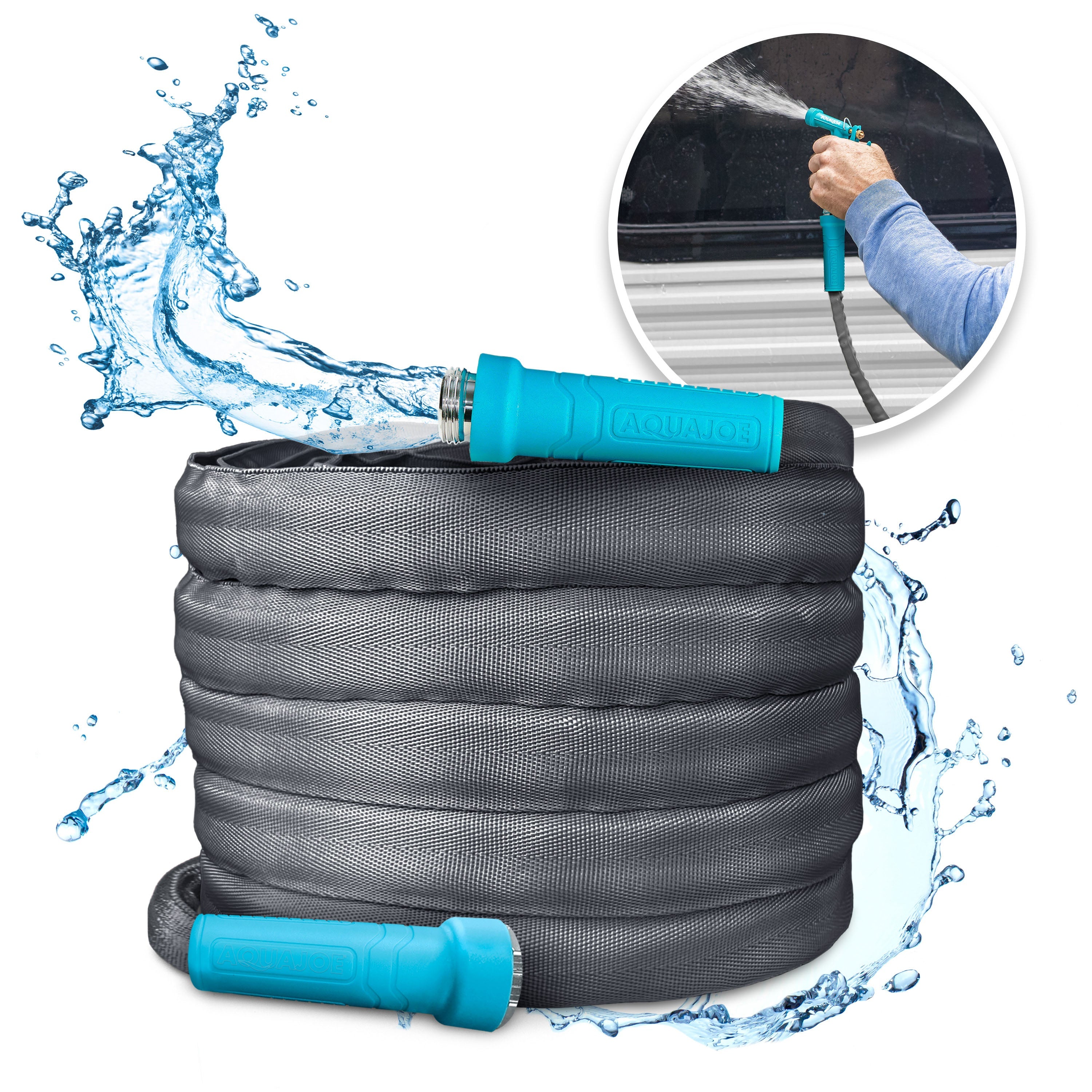 Aqua Joe AJFJH25-58-MAX Superlight Fiberjacket Max Garden Hose | 25-Foot