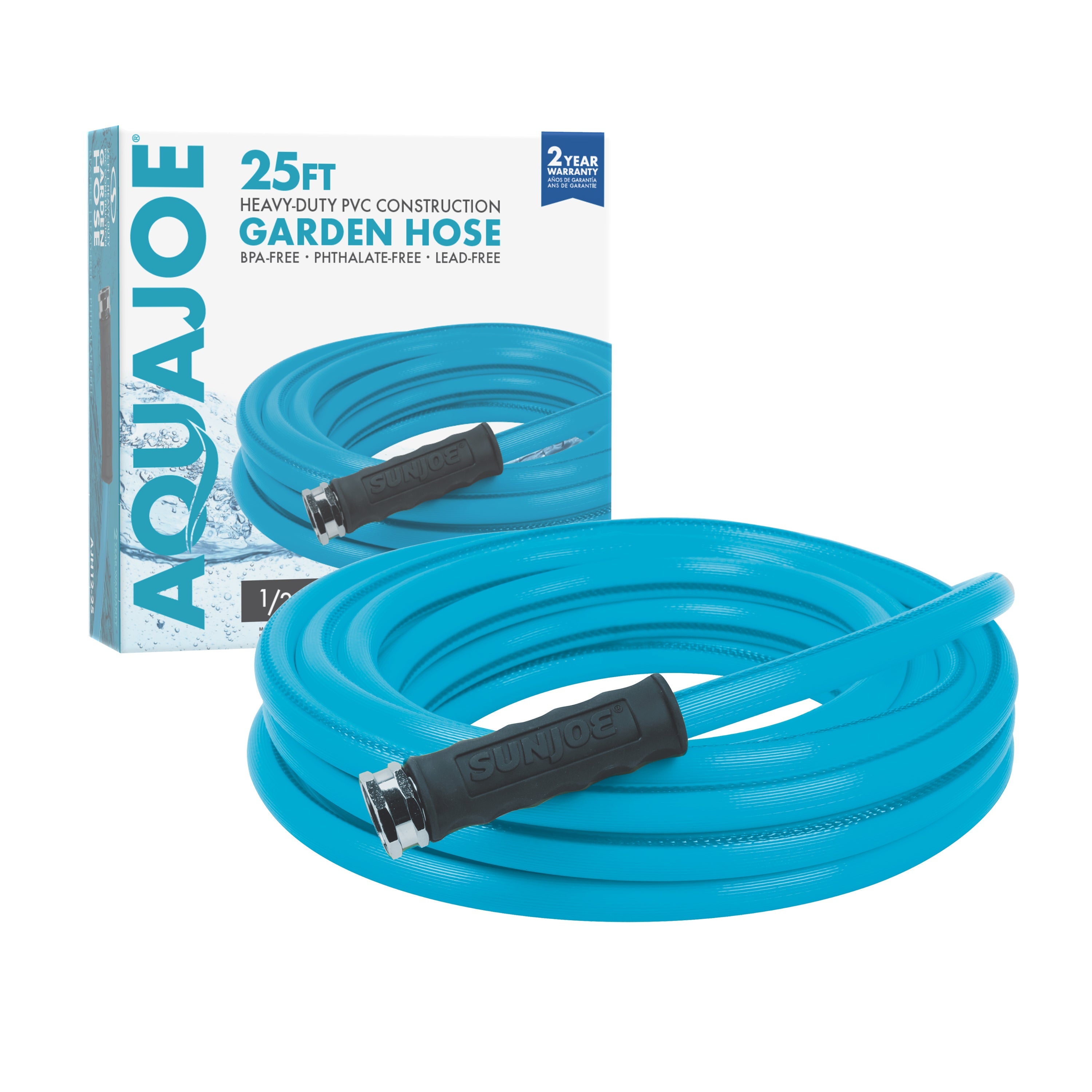 Aqua Joe AJH12-25 Heavy-Duty Garden Hose | 25-Foot | 1/2-Inch Flow