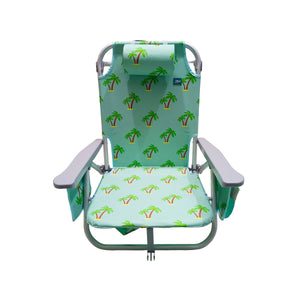 Front view of the Bliss Hammocks Backpack Aluminum Palm Tree Beach Chair.