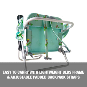 Easy to carry with lightweight 8-pound frame and adjustable padded backpack straps.