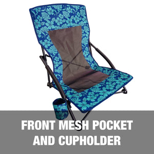 Front mesh pocket and cup holder.