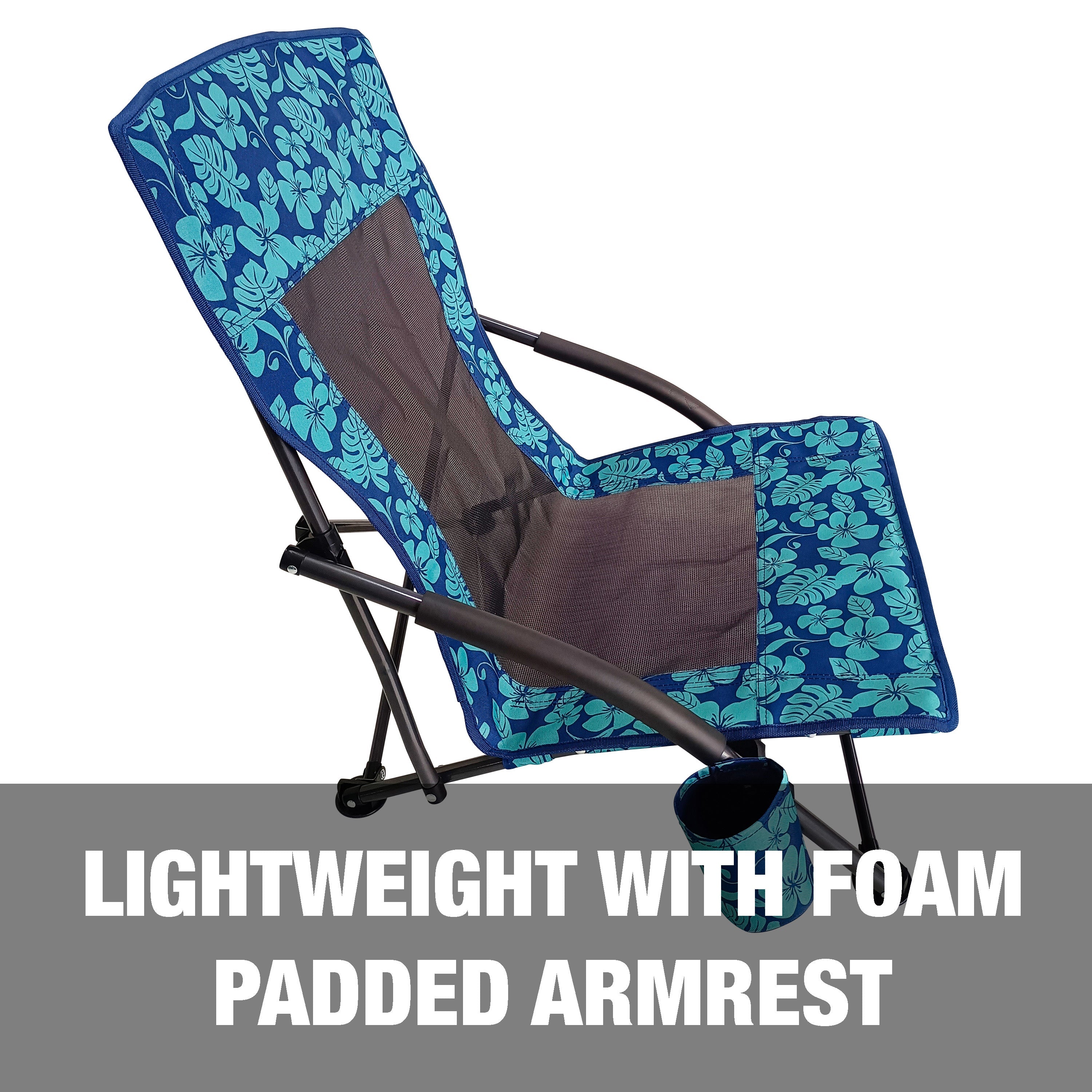 Lightweight with foam padded armrests.