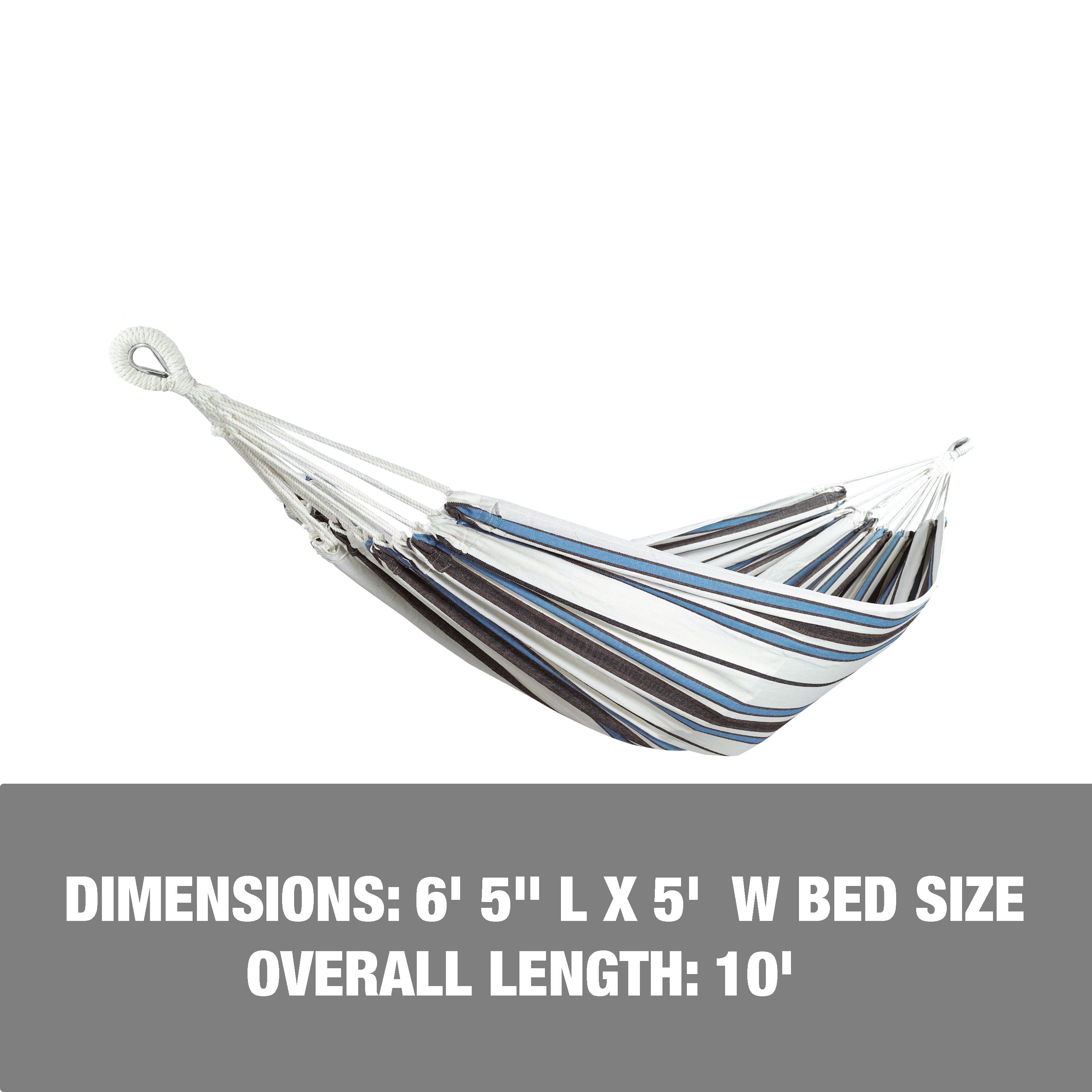 Dimensions: 6 foot and 5 inch length, 5 foot width, and 10 foot overall length.