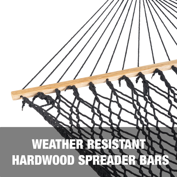 Weather resistant hardwood spreader bars.