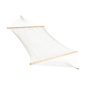 Bliss Hammocks 60-inch Wide White Cotton Rope Hammock.