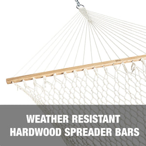 Weather resistant hardwood spreader bars.