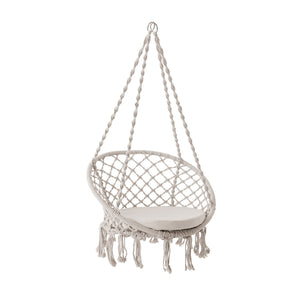 Bliss Hammocks 31.5-inch Wide White Macramé Swing Chair.