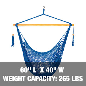 60 inch length and 40 inch width, with a weight capacity of 265 pounds.