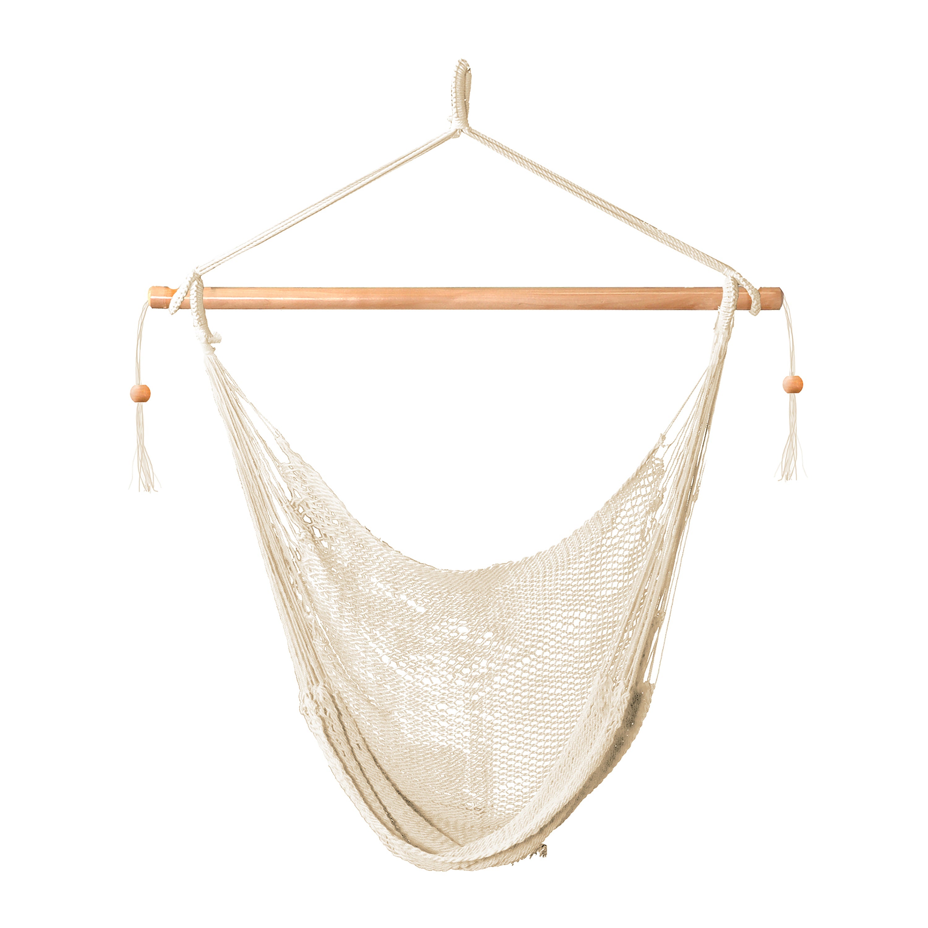 Bliss Hammocks 40-inch White Island Rope Hammock Chair.