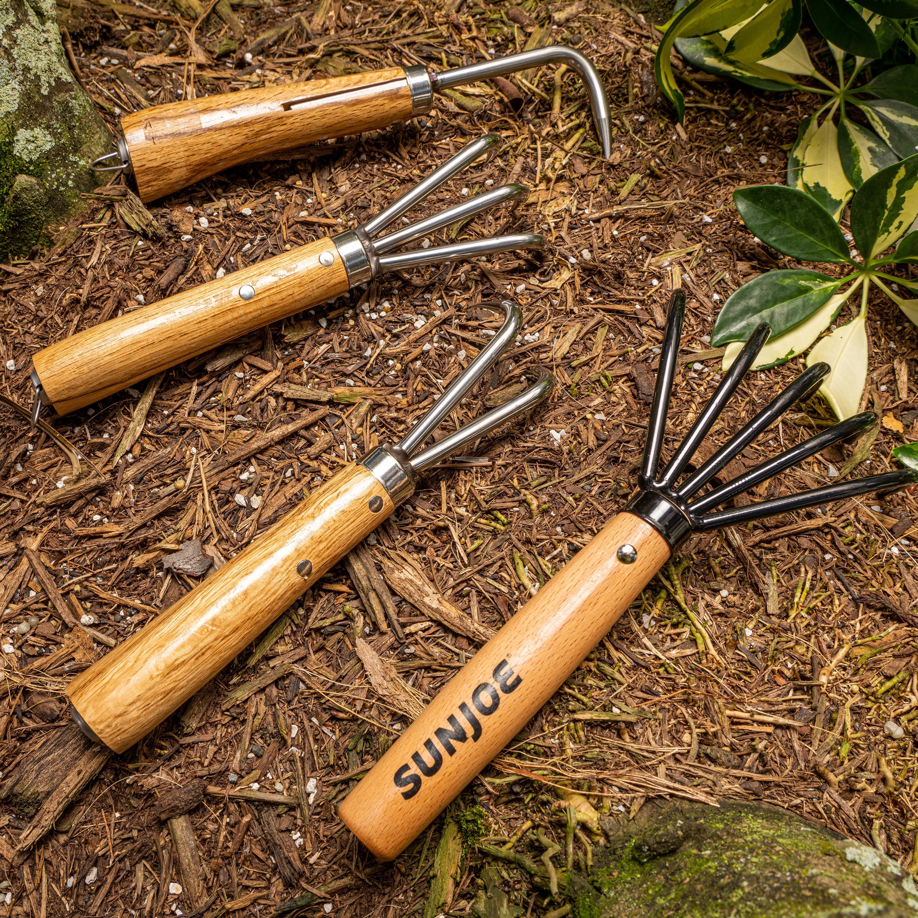 Nisaku Garden Cultivators laying in mulch.