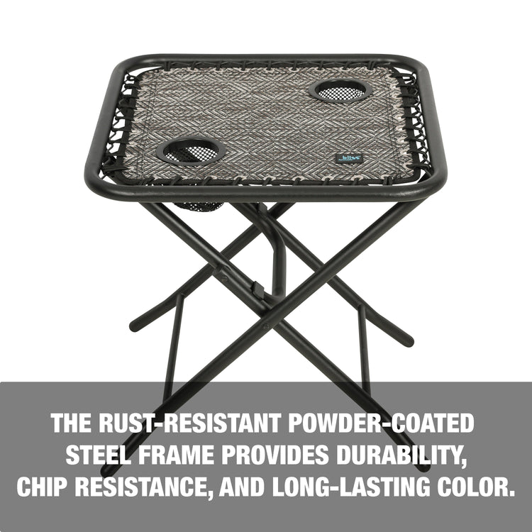 The rust-resistant powder-coated steel frame provides durability, chip resistance, and long-lasting color.