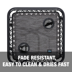 Fade resistant, easy to clean, and dries fast.