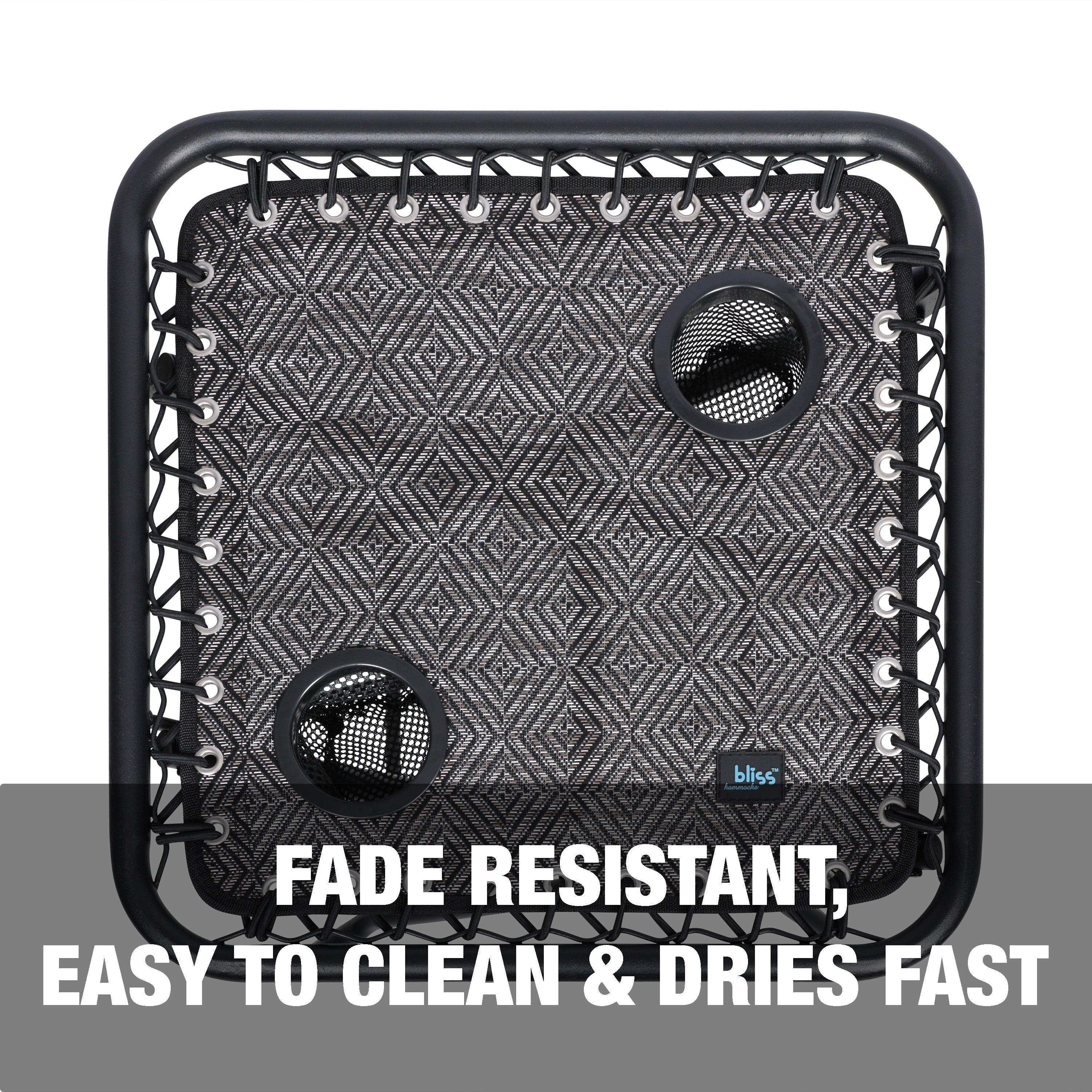 Fade resistant, easy to clean, and dries fast.