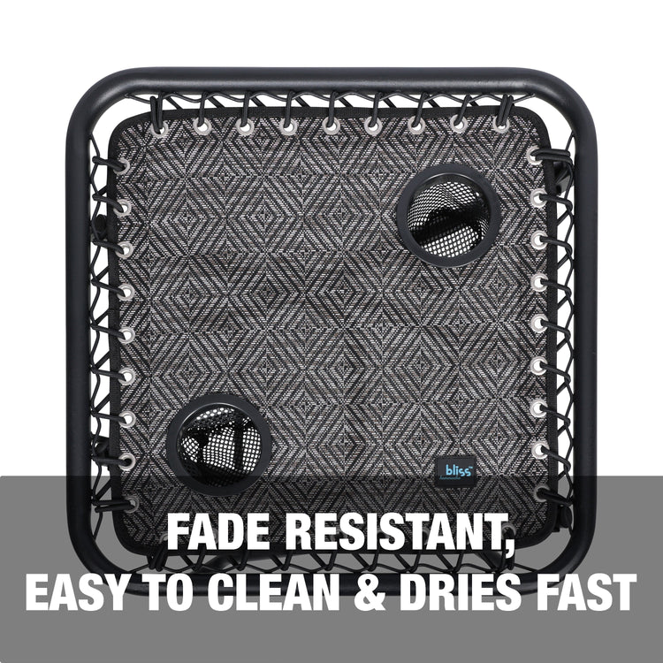 Fade resistant, easy to clean, and dries fast.