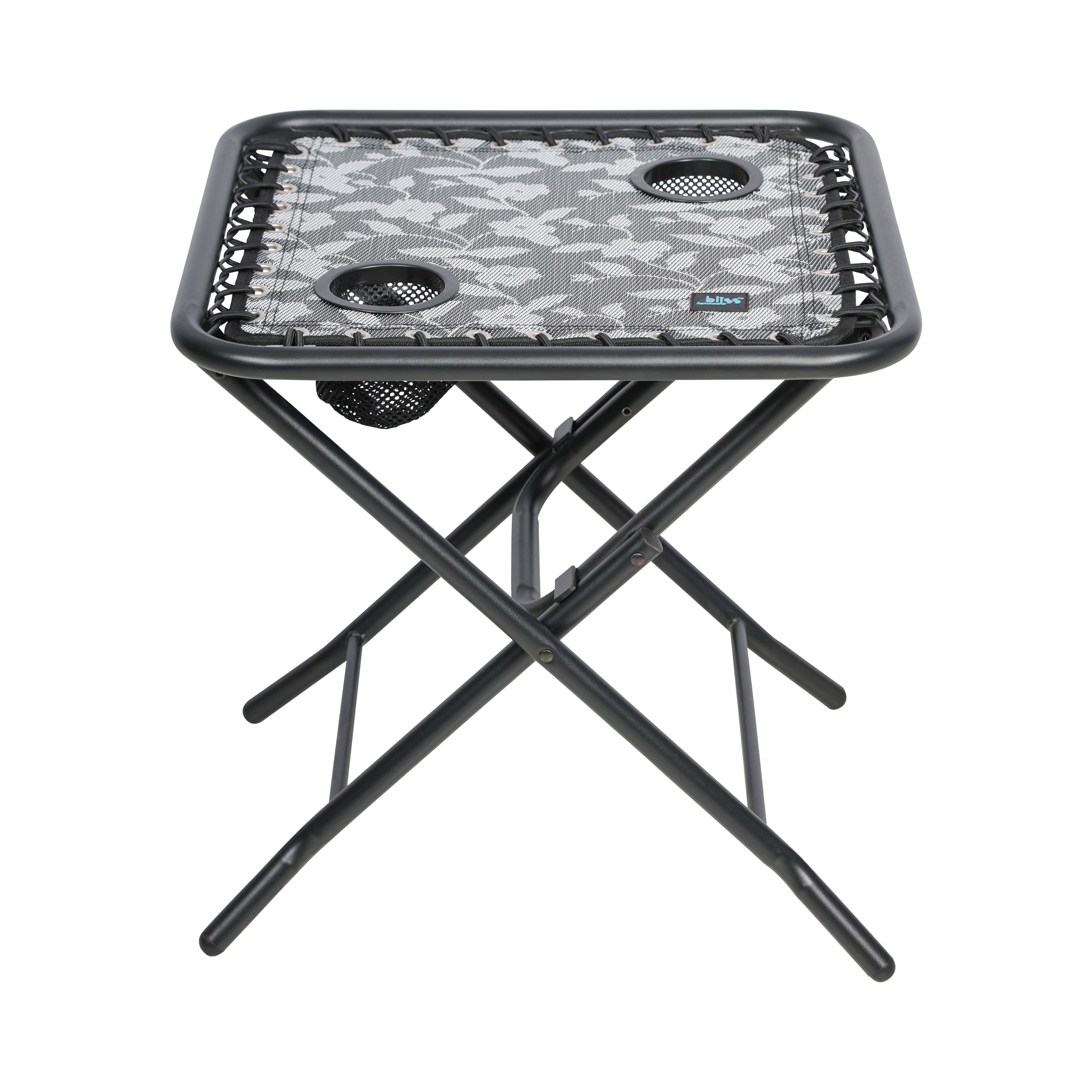 Bliss Hammocks 20-inch Platinum Flower Folding Side Table.