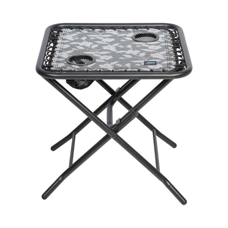 Bliss Hammocks 20-inch Platinum Flower Folding Side Table.