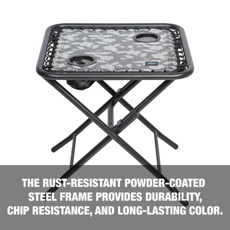 The rust-resistant powder-coated steel frame provides durability, chip resistance, and long-lasting color.