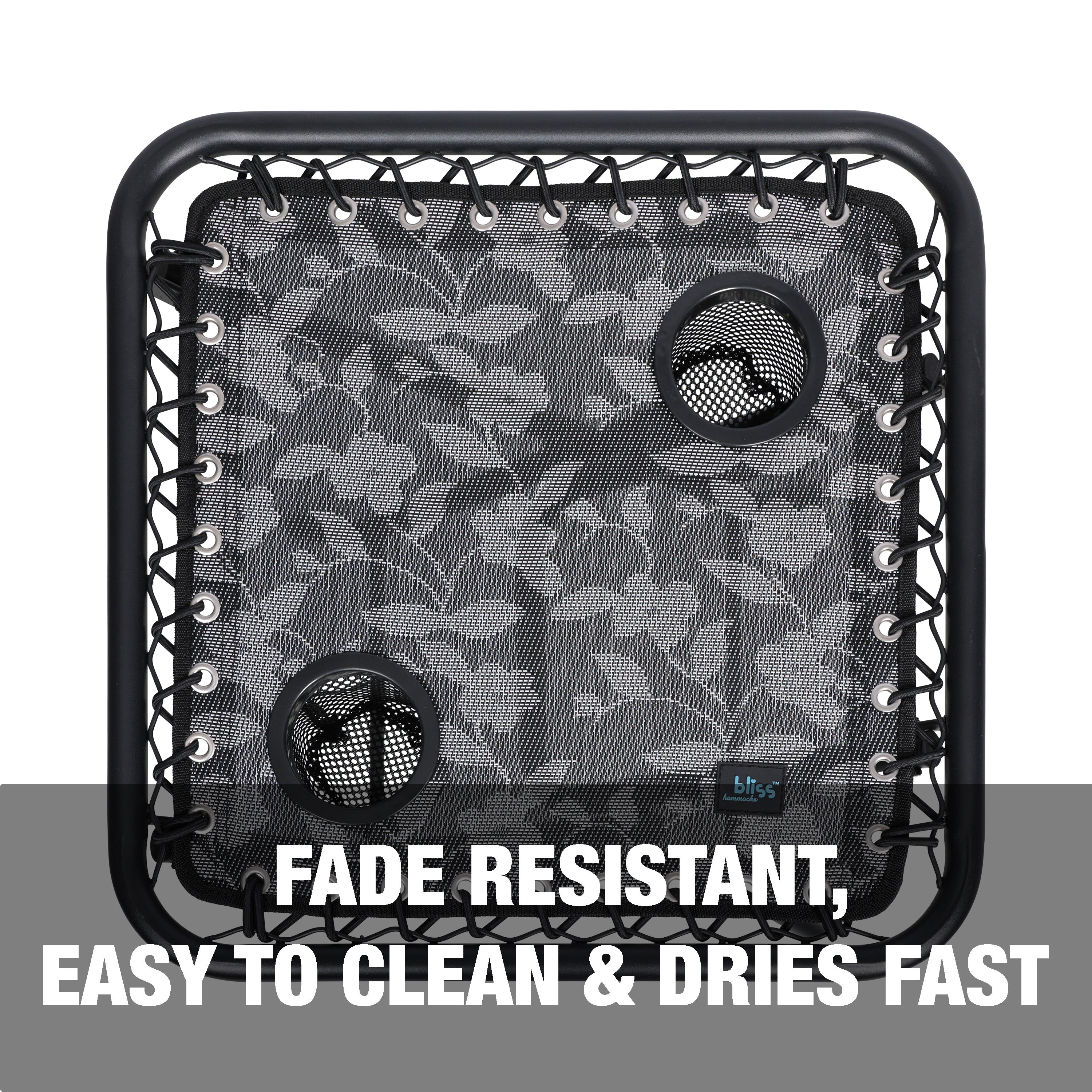 Fade resistant, easy to clean, and dries fast.