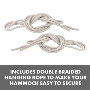 Double braided hammock ropes of bliss hammocks wide hammock  in a bag with fringe