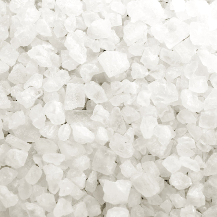 Close-up of the Pure Sodium Rock Salt Ice Melter.