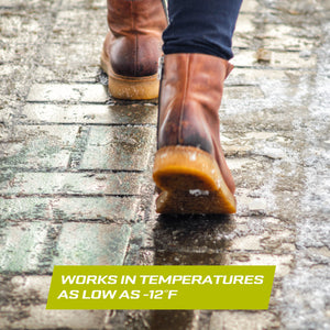 Pet Safer Snow Joe Ice Melt bland melting ice on bricks