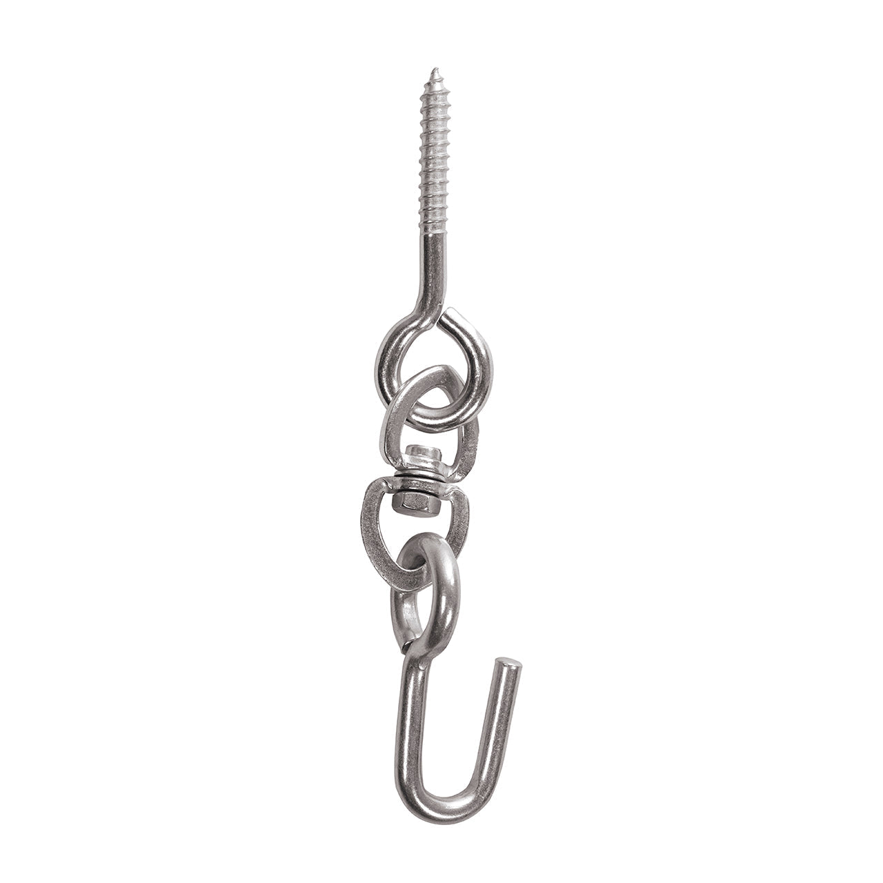 Eye screw and rotating hook for the Bliss Hammocks 31.5-inch Wide White Macramé Swing Chair.