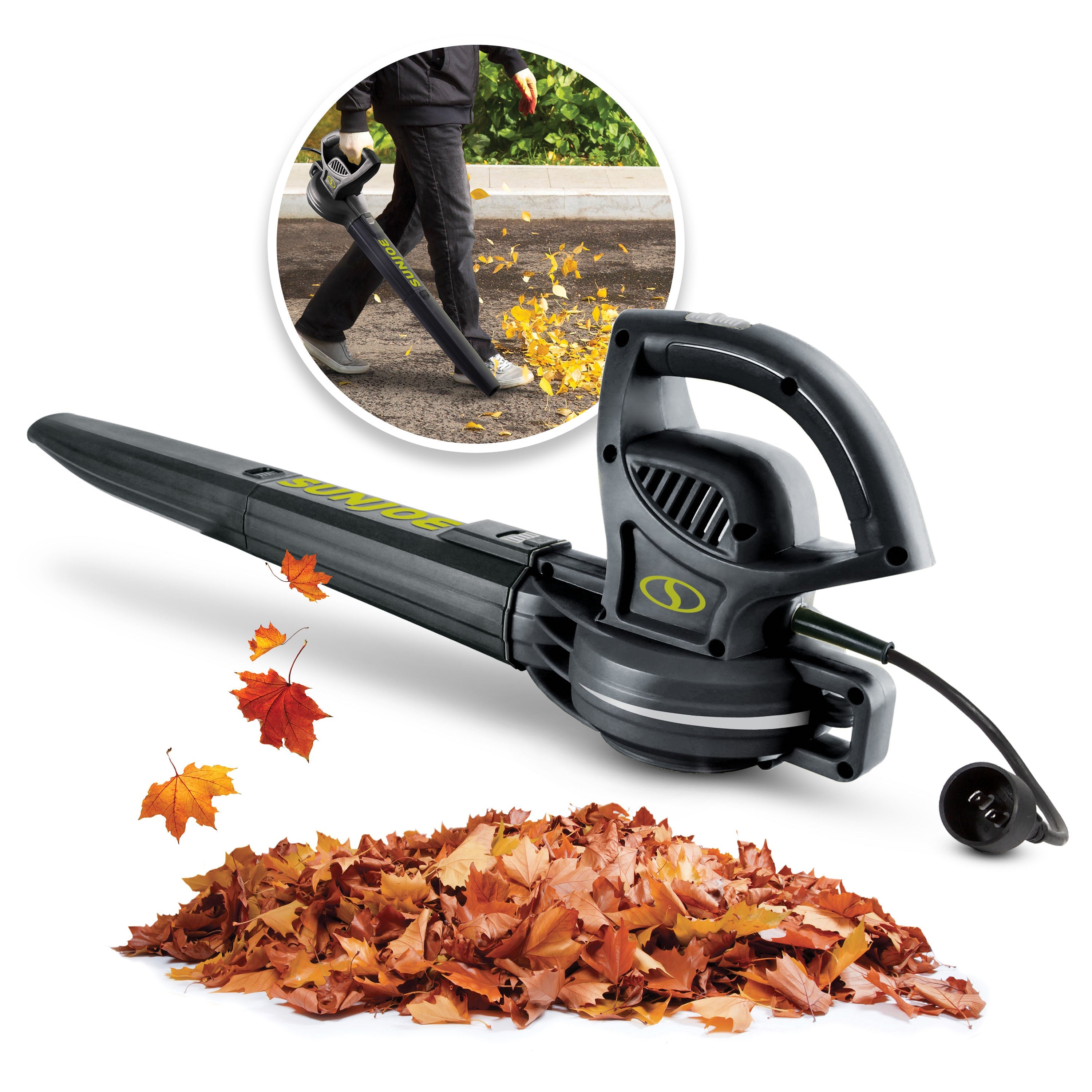 Sun Joe SBJ597E All-Purpose Electric Leaf Blower | 6-Amp | 155 MPH | 260 CFM (Black)