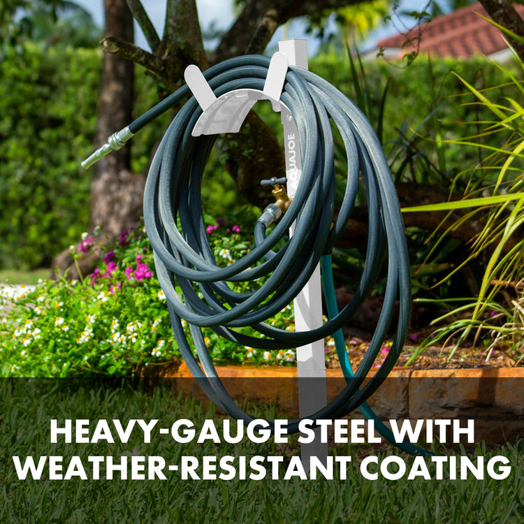 heavy duty construction of aqua joe hose stand