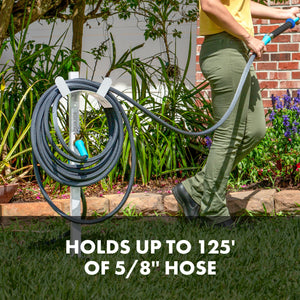 Aqua Joe hose stand holds up to 125' of 5/8" hose
