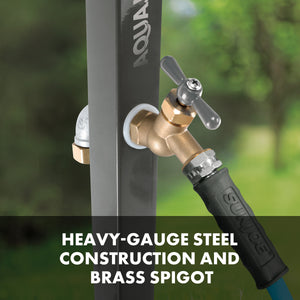 Heavy gauge spigot of aqua joe hose stand