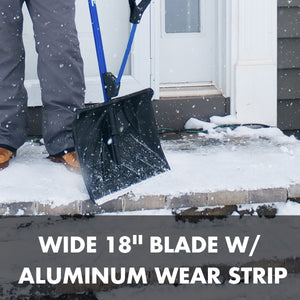 Wide 18 inch blade with aluminum wear strip.