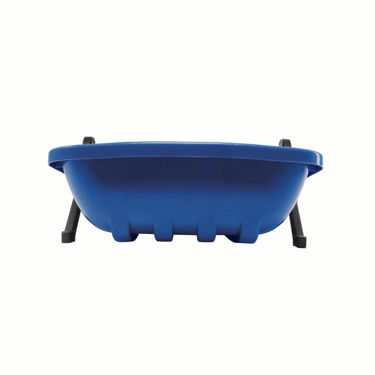 Front view of the Snow Joe 34-inch blue-colored kids snow sled.