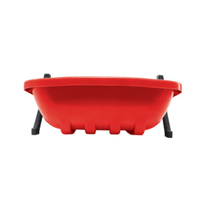 Front view of the Snow Joe red-colored kids snow sled.