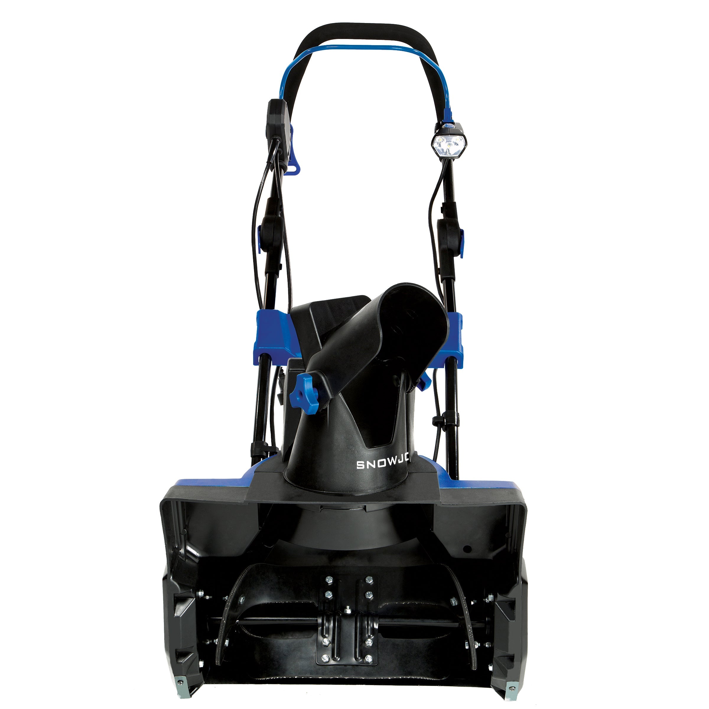 Front view of the Snow Joe 14.5-amp 18-inch electric single-stage snow blower.