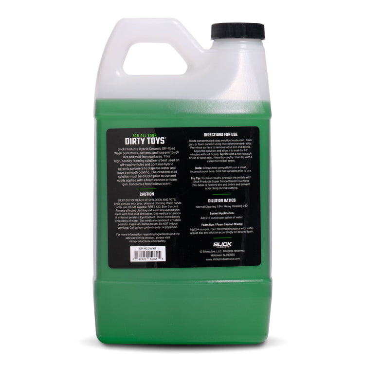 slick products off road wash and wax half gallon rear label view