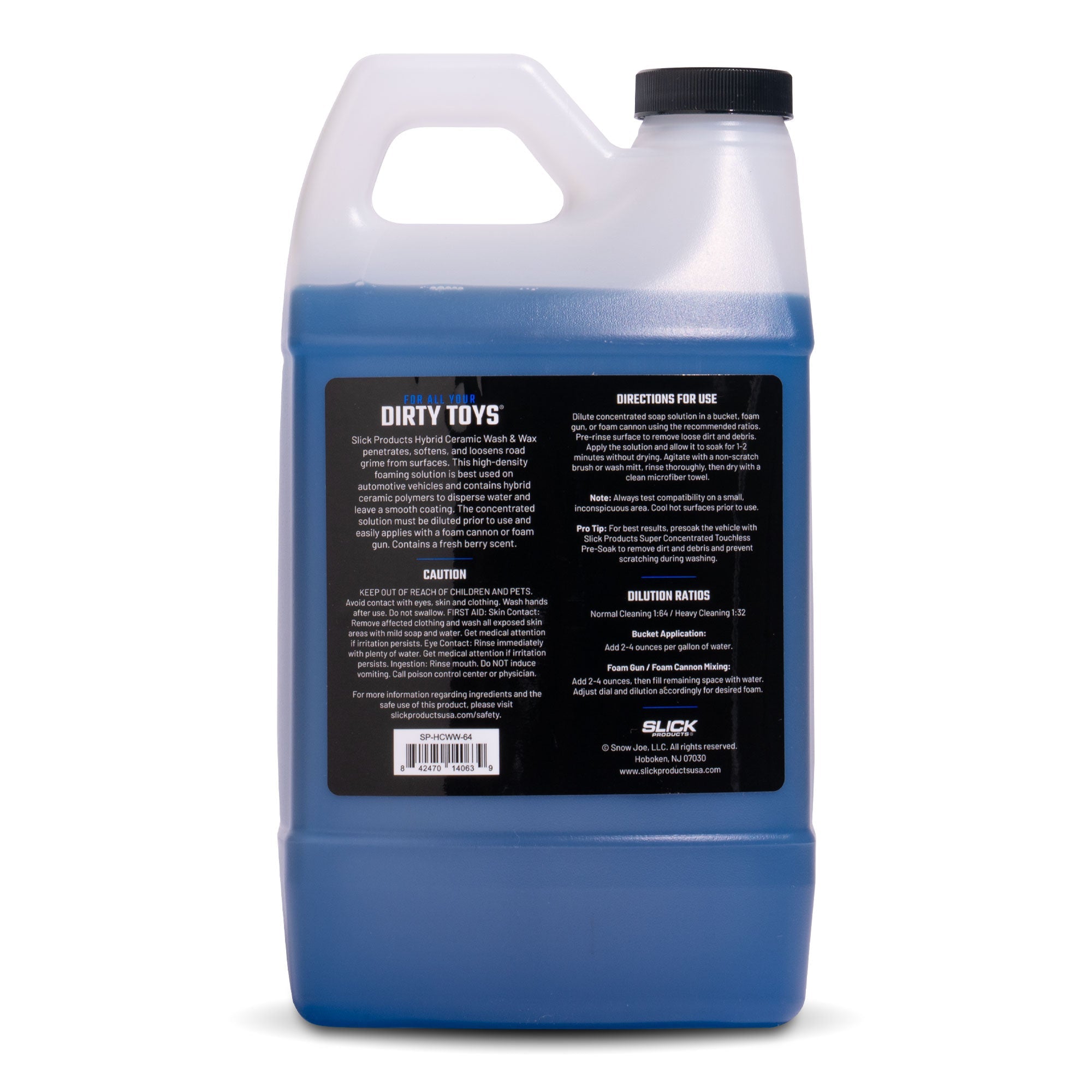 slick products half gallon wash and wax rear label view