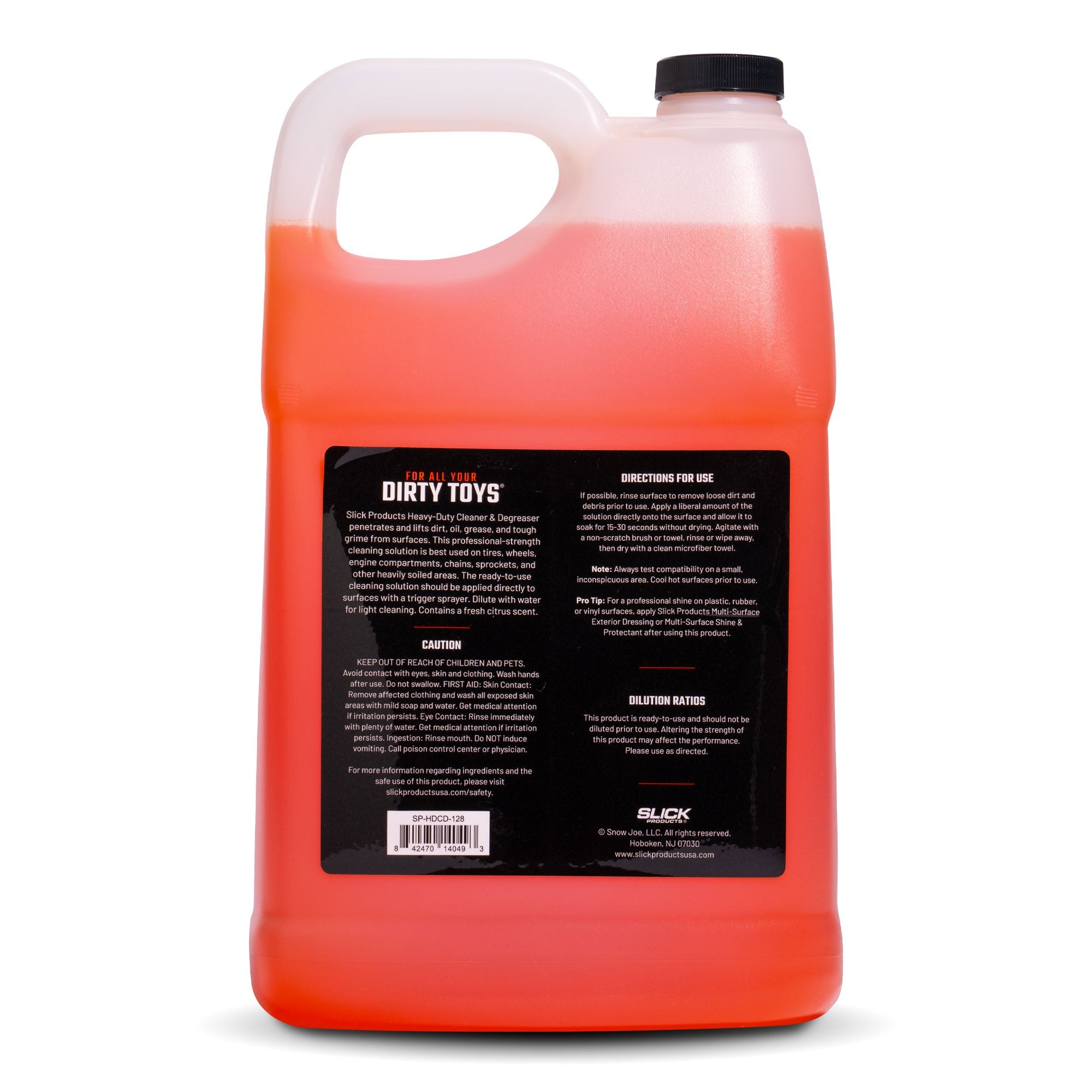 slick products cleaner and degreaser rear label view