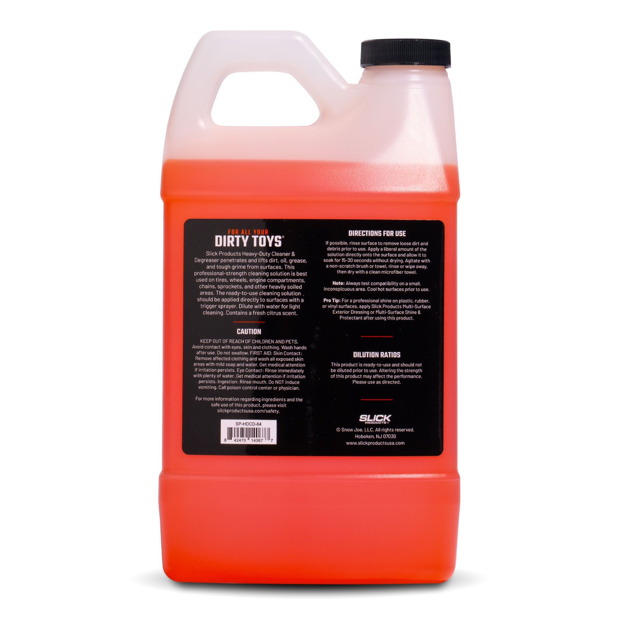 Slick products cleaner and degreaser rear label view