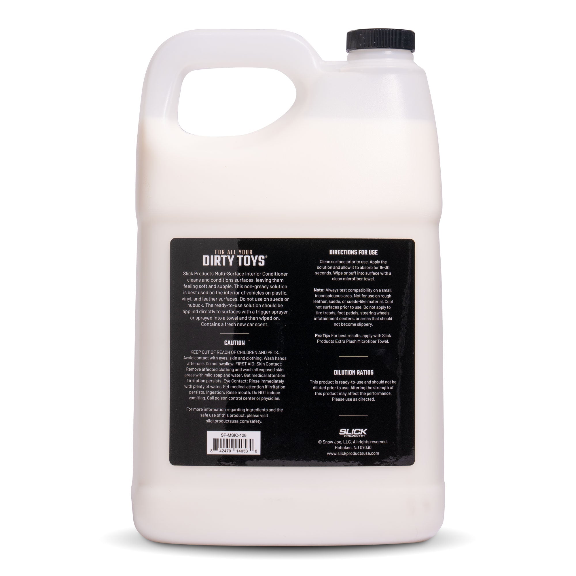 slick products interior conditioner rear label view
