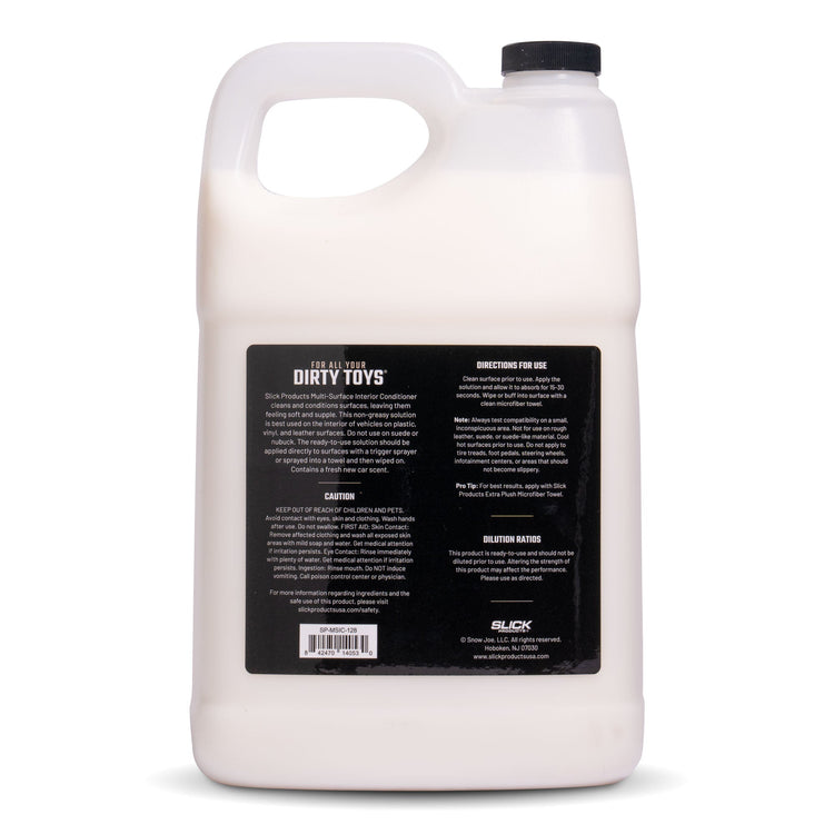 slick products interior conditioner rear label view