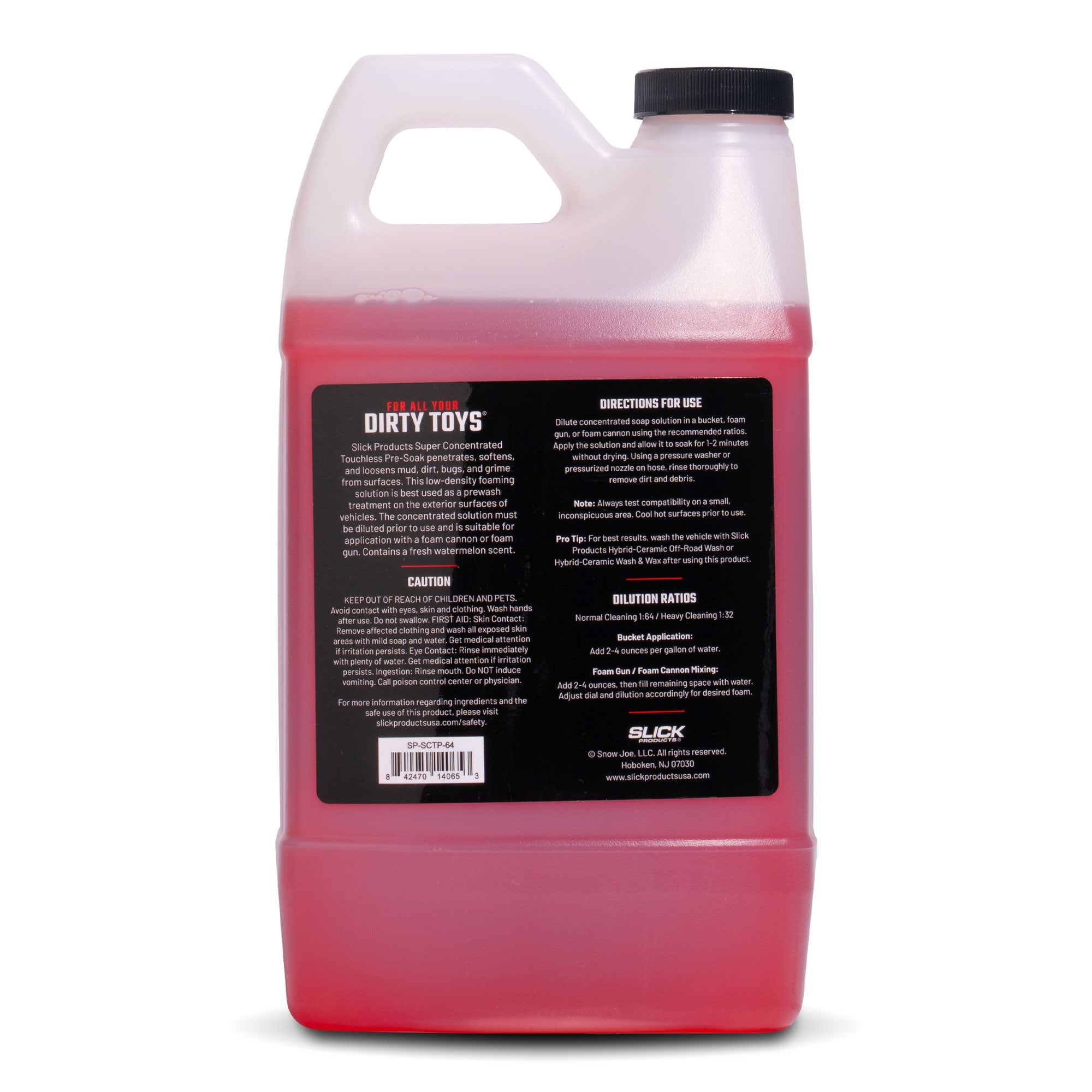 slick products touchless pre soak rear label