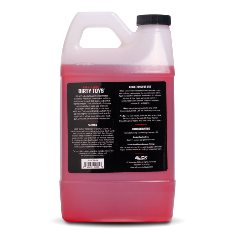 slick products touchless pre soak rear label